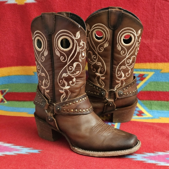 JB Dillon Reserve Hazel Embroidered Western Boots Womens 7 B Studded JBR7004 - Picture 1 of 12